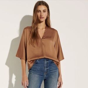 Banana Republic $70 Women's V-NECK DOLMAN TOP, Afternoon Latte, Sz M Boho Luxe